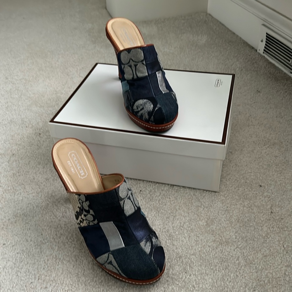 Coach Eva patchwork indigo shoes
